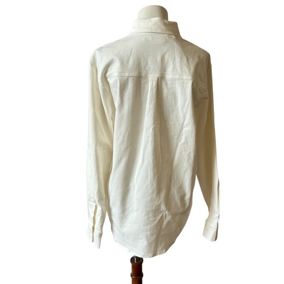 GOOD AMERICAN SHIRT NWT S CLOUD WHITE IVORY WESTERN CASUAL MINIMALIST CLASSIC - Picture 5 of 12